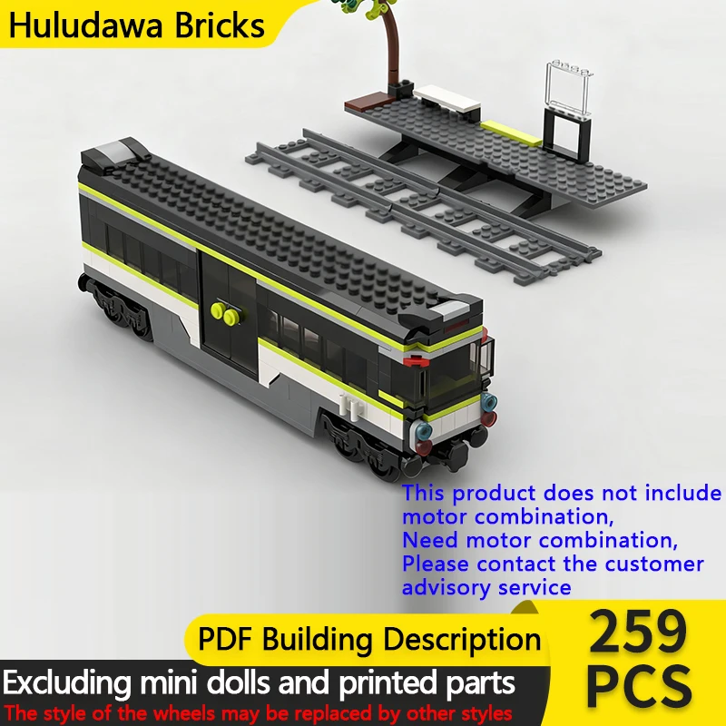 

City Car Model MOC Building Bricks Passenger Carriage And Station Modular Technology Children Holiday Gifts Assemble Toys Suit