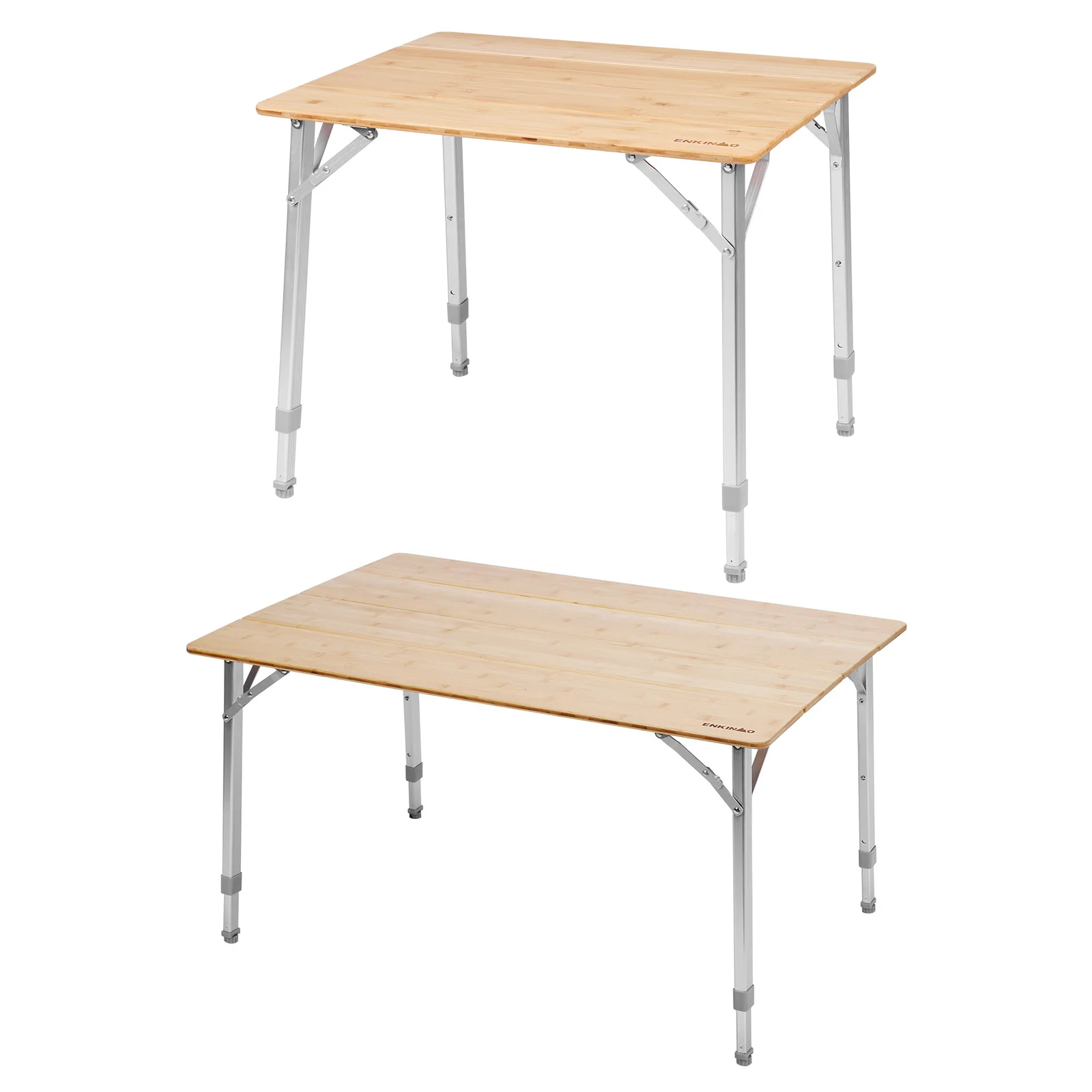 

Adjustable Height Folding Bamboo Camping Table with Carry Bag Portable Outdoor Camping Table Loads 80KG for Hiking Beach Fishing