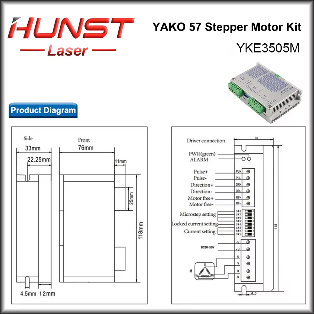 HUNST Stepper Motor Driver Kit 3 Phase YK368-0830A+YKE3505M Series for CNC Router Engraving Milling Machine CO2 Laser Cutting — купить у AliExpress WW