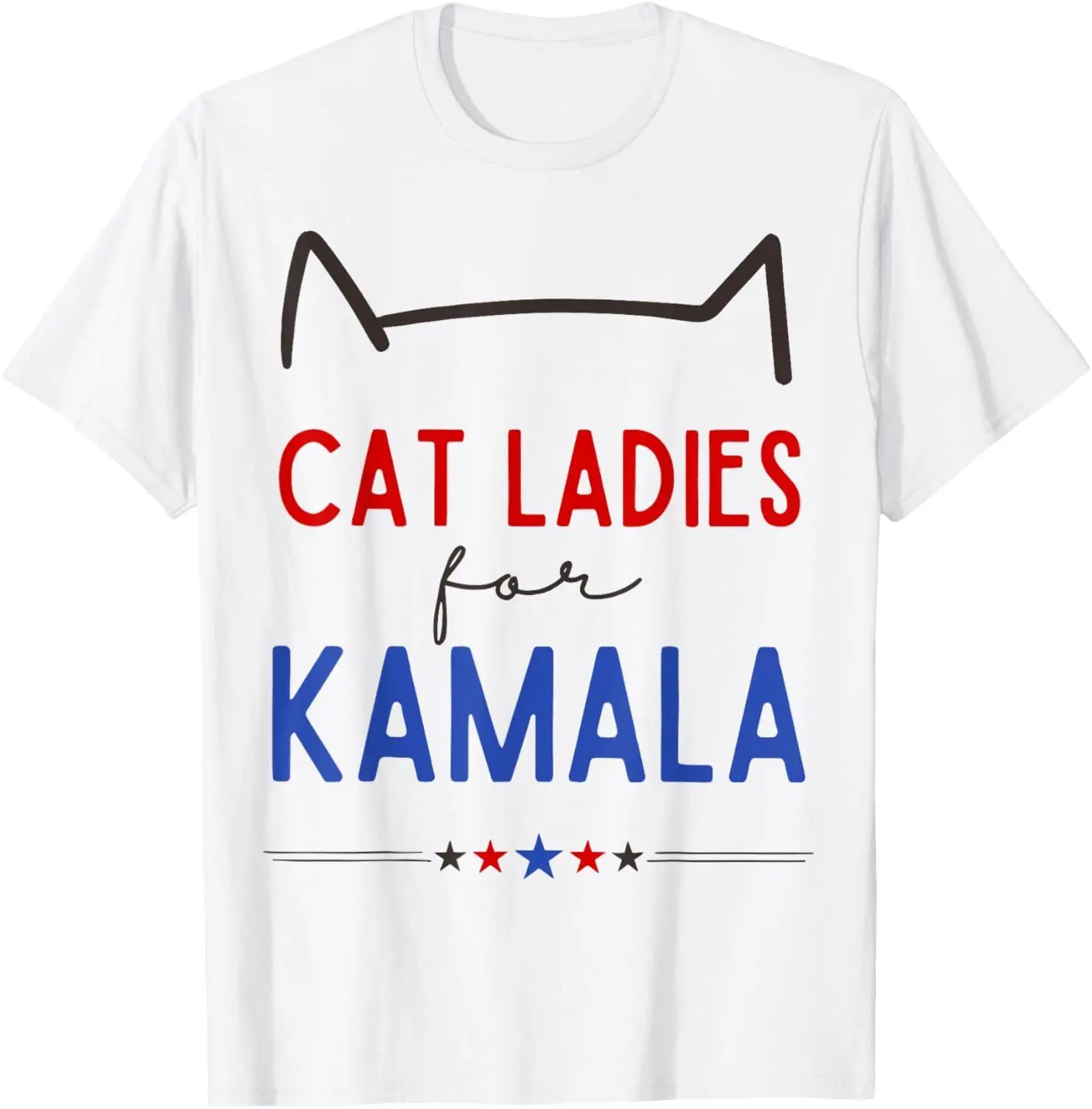 Cat Ladies for Kamala Retro Cat 2024 President Kamala-Harris T-Shirt