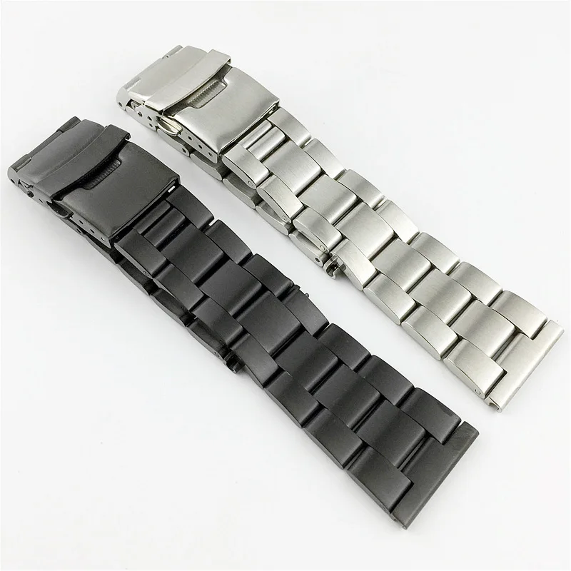 Stainless Steel Replacement Watch Band 18mm 20mm 22mm 24mm 26mm Watch Straps Double Lock Buckle Diving Silk Strap Metal Bracelet