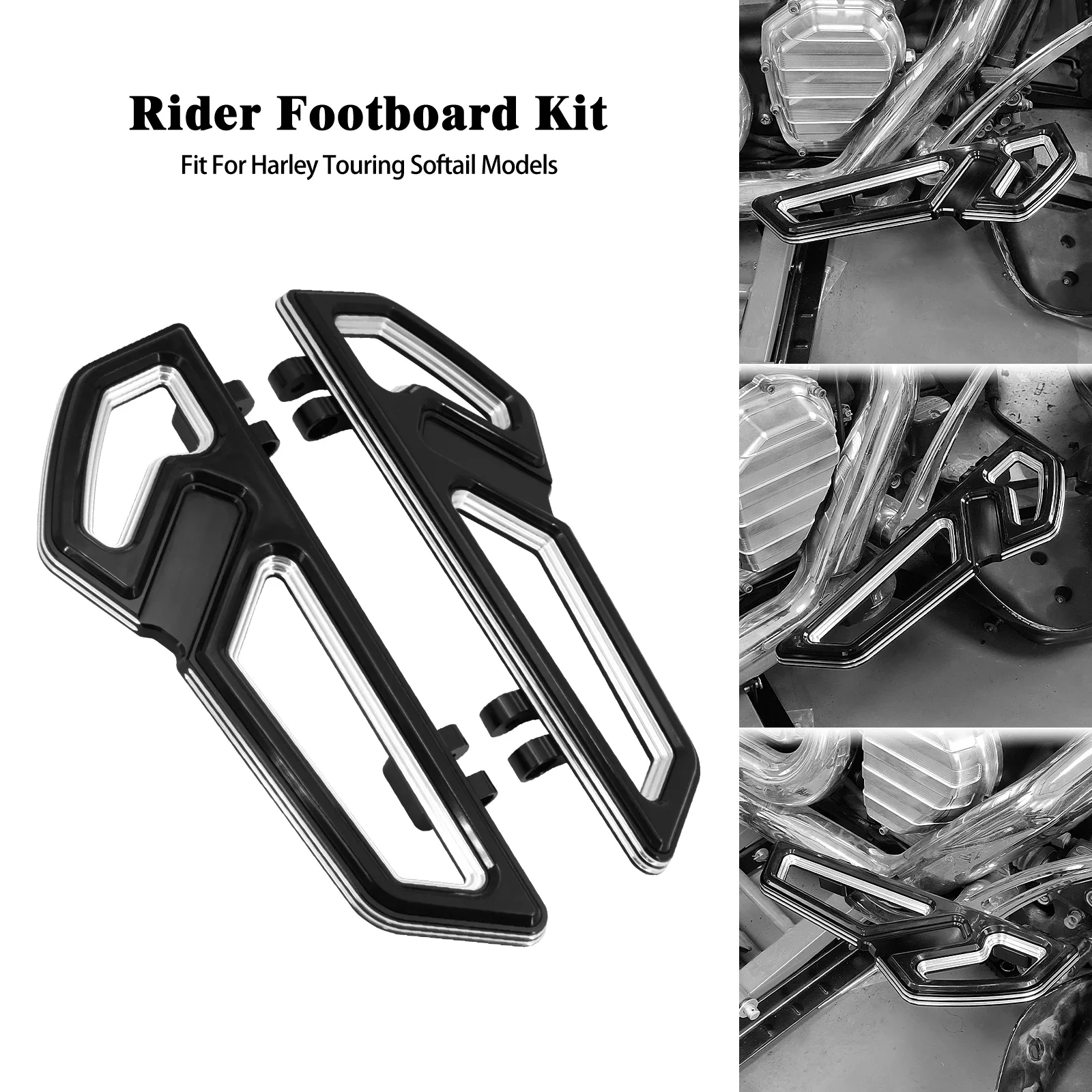 

Motorcycle Front Rider Footpegs Footboard Kits For Harley Touring Road Glide Ultra 00-23 Softail FLS FLSTFB 00-17 Foot Pedal