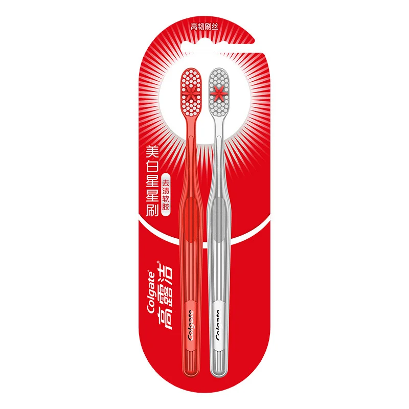 Cepillo de Dientes Colgate para Adultos, Cabezal de Cepillo Star, Limpieza Diaria de Manchas Interdentales