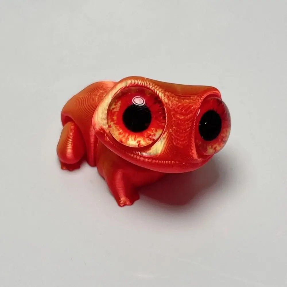 Cute Big Eyes 3D Printed Frogs Ornament Cartoon Realistic 3D Printed Frog Model Handicraft Figurine 3D Printed Frog