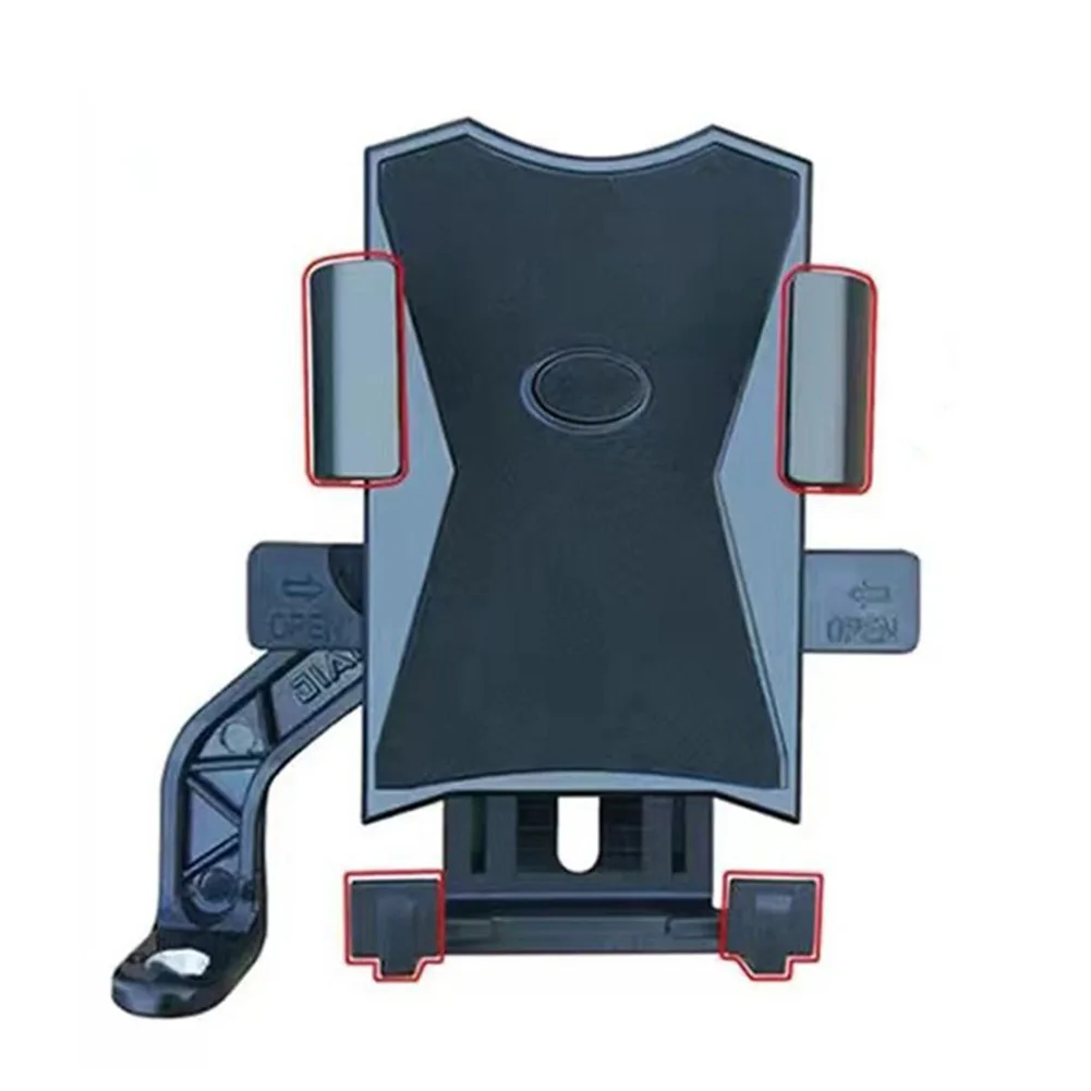 قفل ميكانيكي حامل جوّال بلاستيكي أسود حامل هاتف دراجة نارية قابل للتعديل زاوية عرض ملحقات ركوب الخيل في الهواء الطلق #1