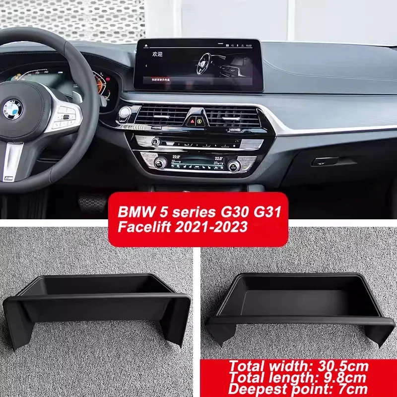 Car Organizer For BMW 5 Series G30 G31 2017-2020 And 2021-2023 Dashboard Screen GPS Storage Holder Cars Interior Accessories