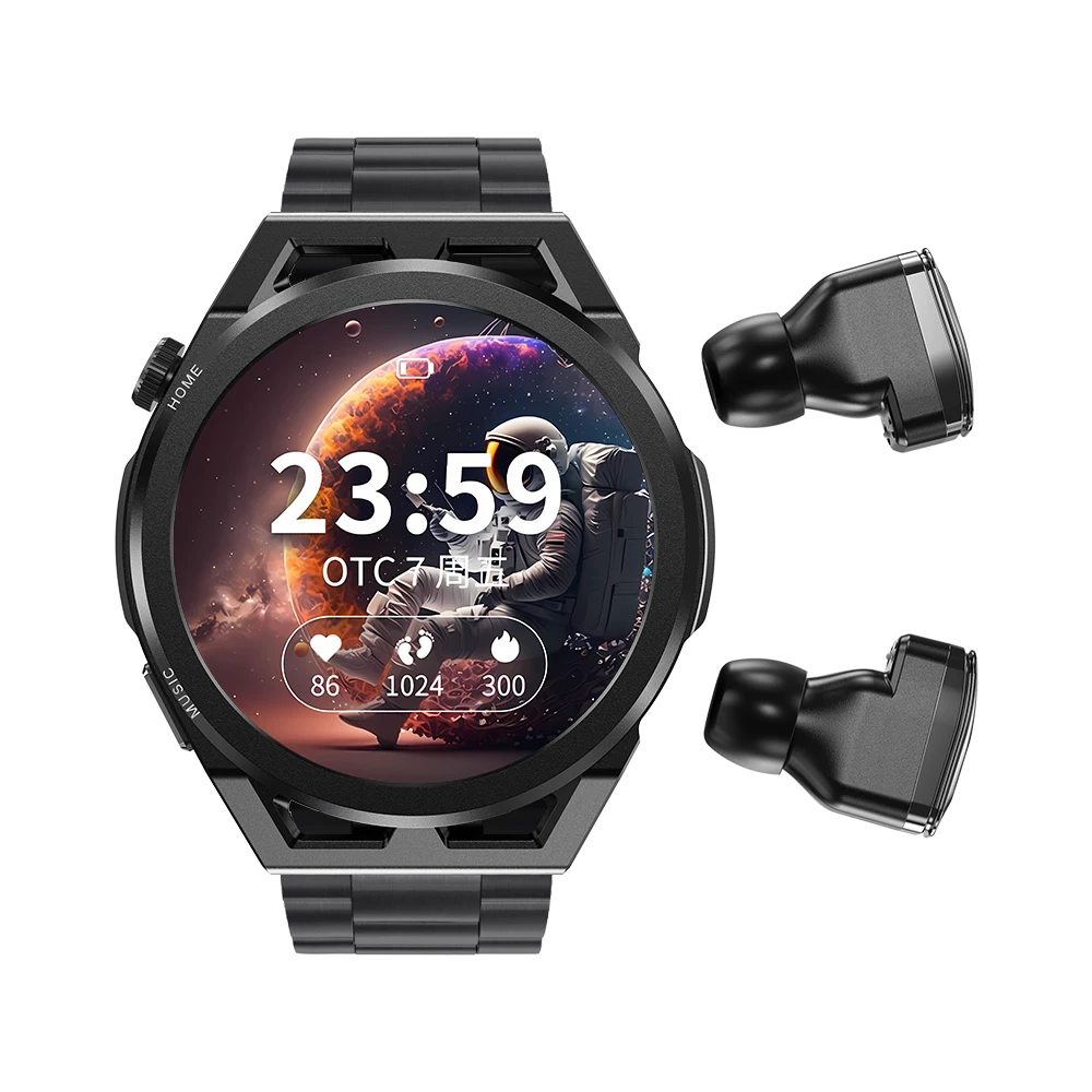 New N18 Smartwatch NFC Local Playback With Headphones TWS 2-in-1 Heart Rate, Blood Pressure, Sleep Health Monitoring SmartWatch