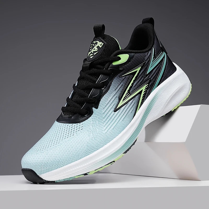 

Sports and leisure shoes, men's shoes, marathon oversized air cushioned shoes, fly woven all season rubber, wear-resistant, anti