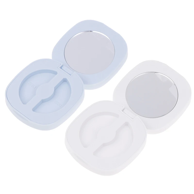 1Pcs Eyelash Storage Box Circle Eyelash Box With Mirror Empty Travel Eyelash Storage Case Organizers With Lash Holder