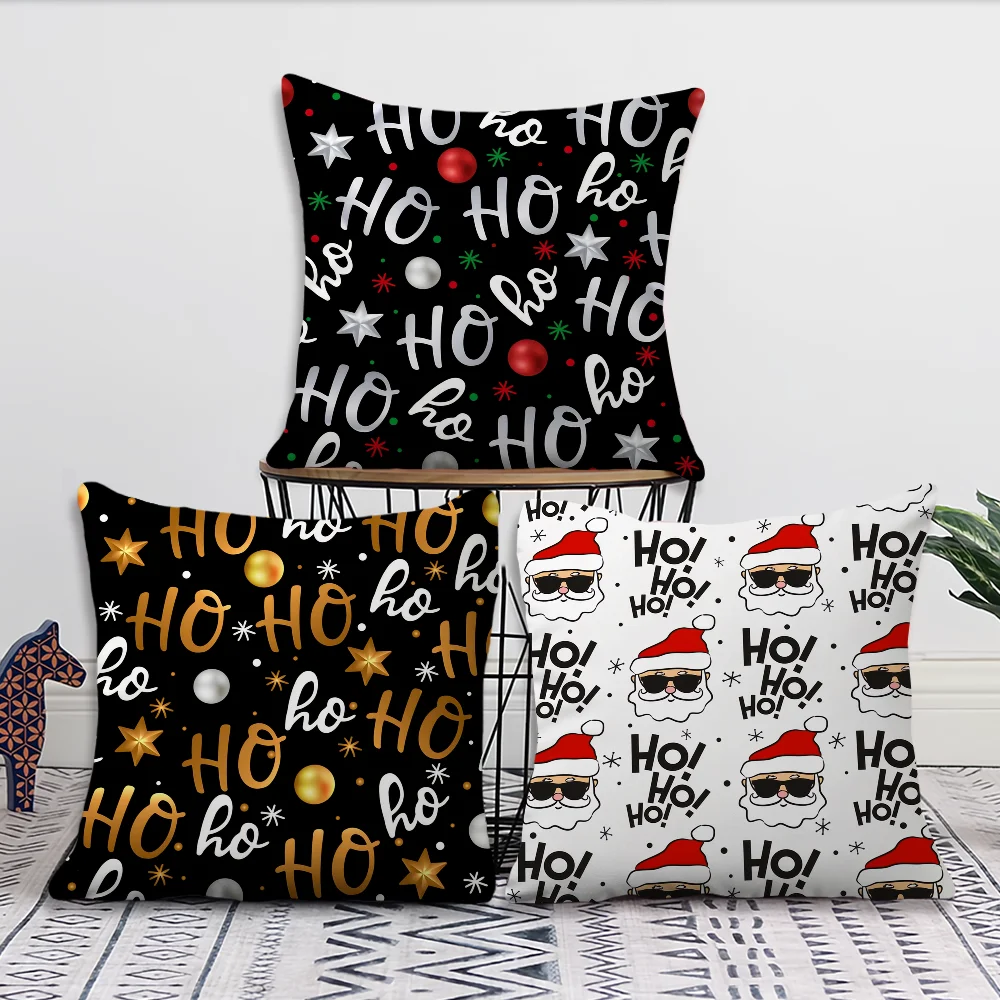 

01Christmas Decoration Room Home Claus Hohoho Sofa living Office Car Nordic Simplicity Santa Pillow Cover