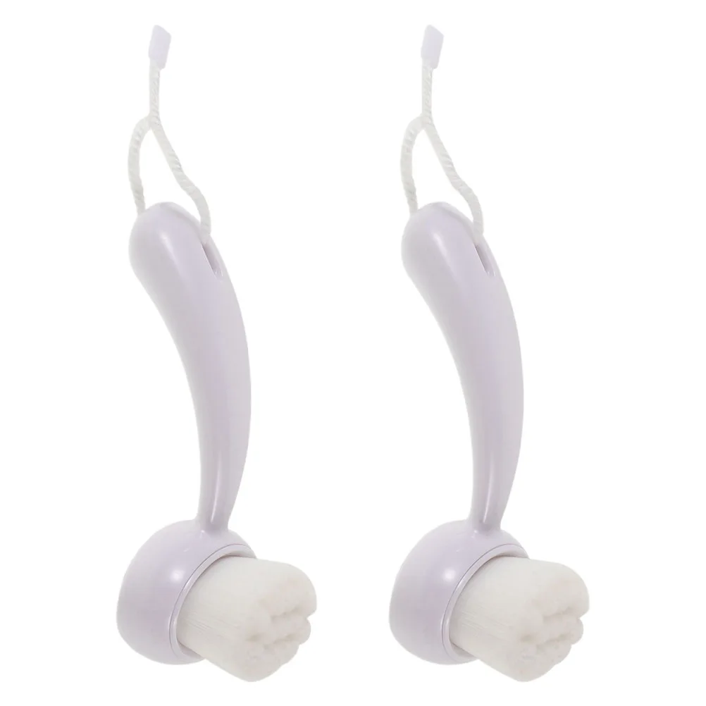 

2 шт. щеток для лица для женщин, ручная щетка для очищения кожи, эксфолиатор, мягкая щетина, длинная ручка, инструмент для глубокого очищения