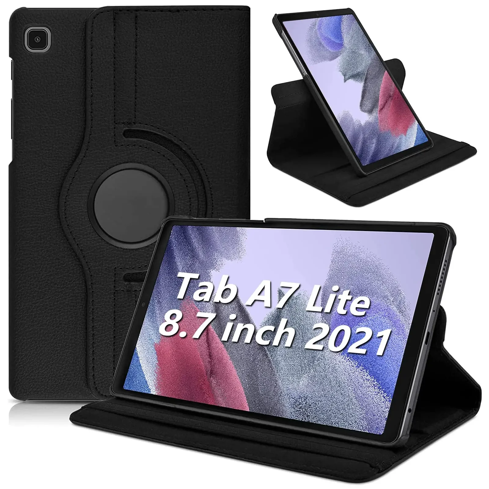 

Case for Samsung Galaxy Tab A7 Lite 8.7" 2021 SM-T220/T225 PU Leather Book Case Stand Function Auto Sleep/Wake Rotating Cover