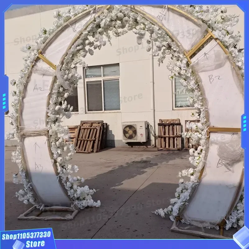 White Artificial Flower Arch Backdrop for Wedding Party Decoration Front Moon Floral Arrangement Supplies Wholesale Bulk