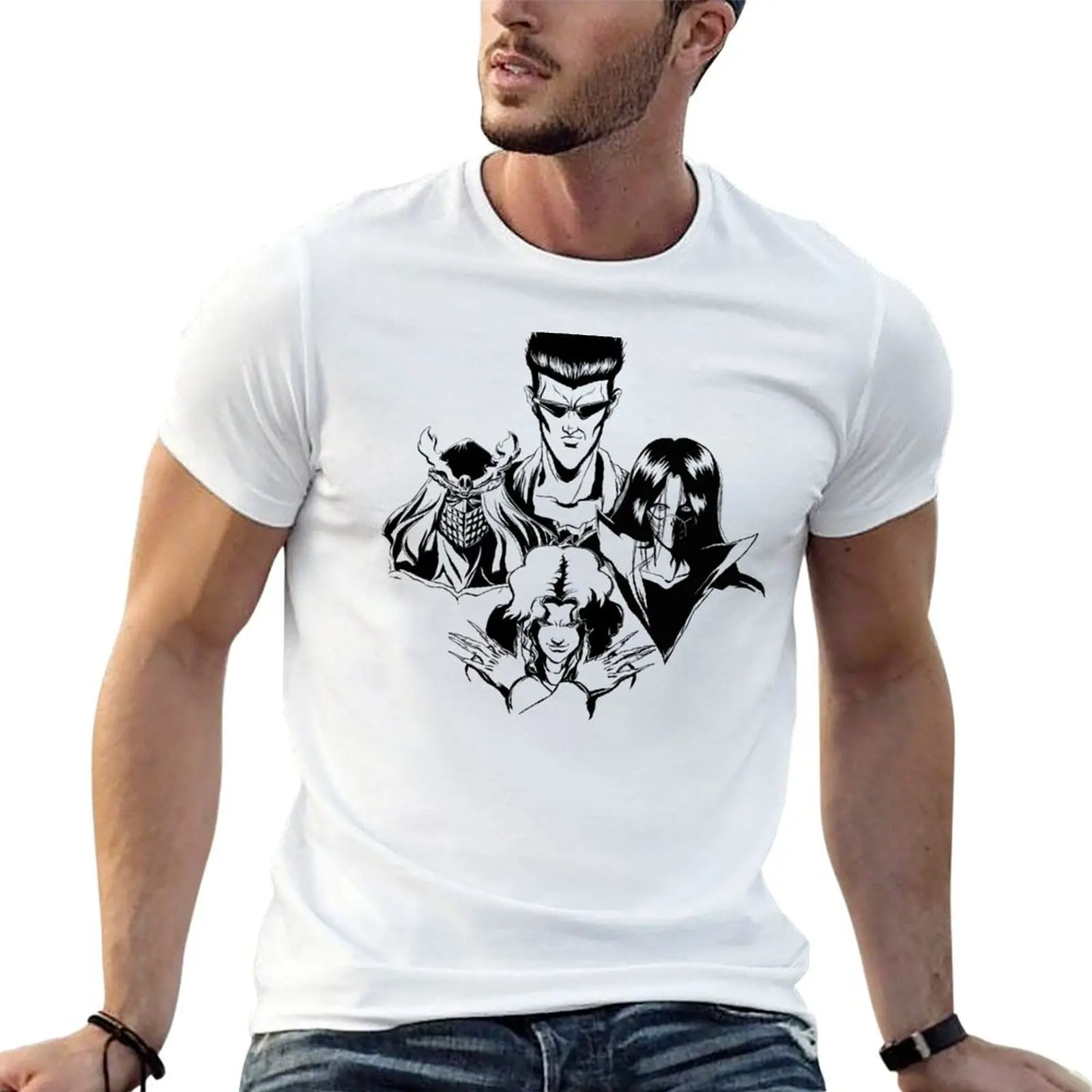 Camiseta March of the Toguro Team (blanco y negro) de talla grande, básica, de manga corta