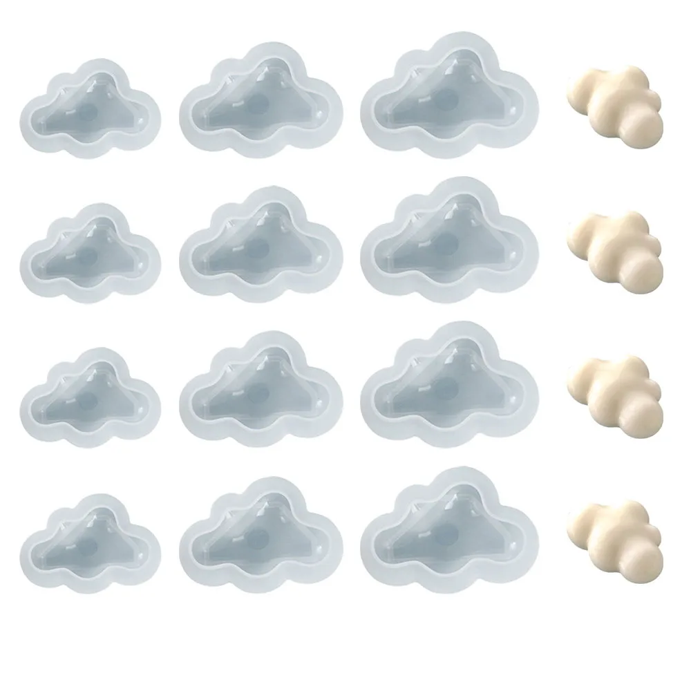 Set of 4 Cloud Shape Silicone Baking Mold 3 Sizes Pudding Mousse Mold DIY Baking Cupcake,Mousse Cake Topper Decor