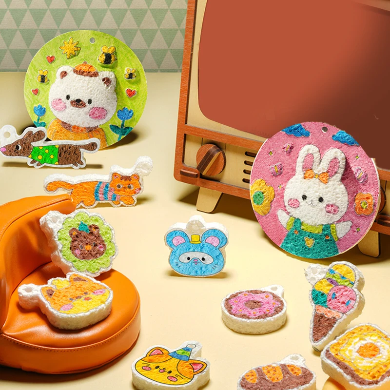 Magic Puffy Paint, 3D Drawing Magic Canvas Sponge, Puffy Popcorn Drawing Texture Painting Kit