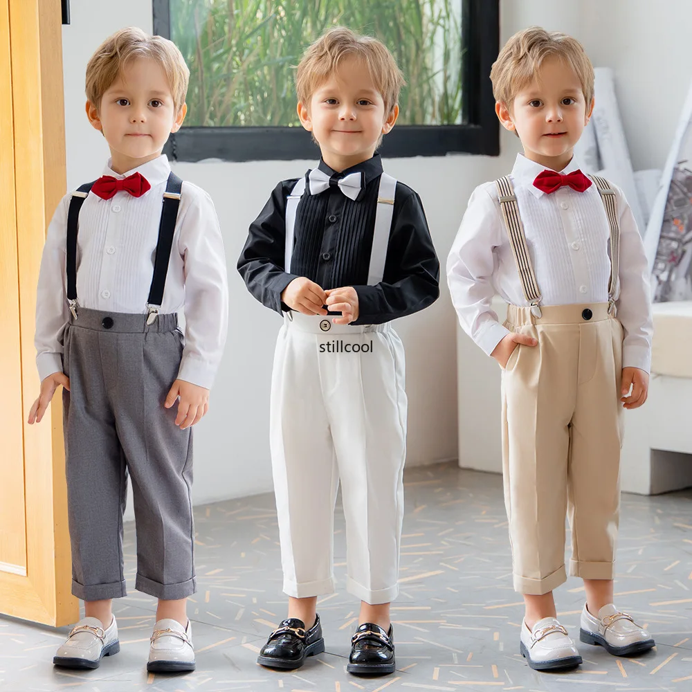 

Boys Suits for Weddings Handsome All-match Kids School Clothes Host Performance Blazer Set Gentleman Toddler Birthday Outfits