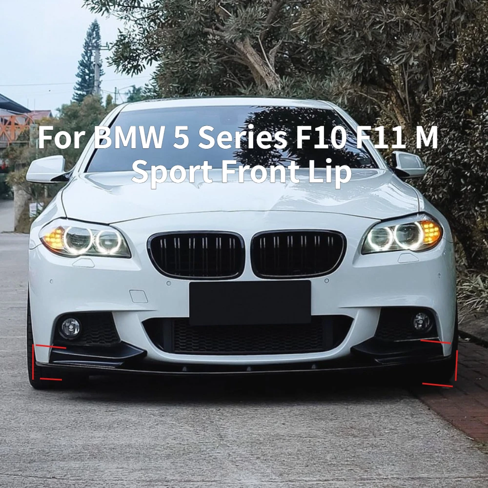 

For BMW 5 Series F10 F11 2011-2017 Front Lip Splitter With Bumper Corners Gloss Black Exterior Body Kit Tuning Accessories