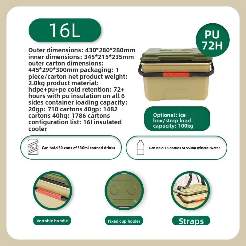 

Outdoor Insulated Cooler Box for Transport Catering Fishing Car Boat Cold Storage Keep Fresh Portable Refrigerator Lock Box