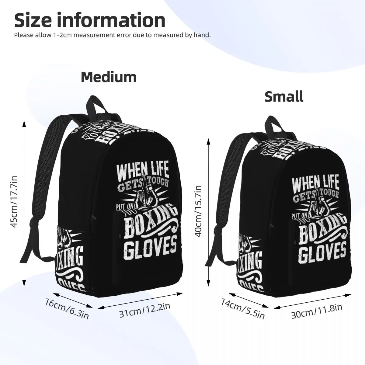 Guantoni da boxe Zaino per studenti Borsa da scuola Zaino da viaggio per escursionismo per borse a tracolla per libri alla moda per ragazzi e ragazze