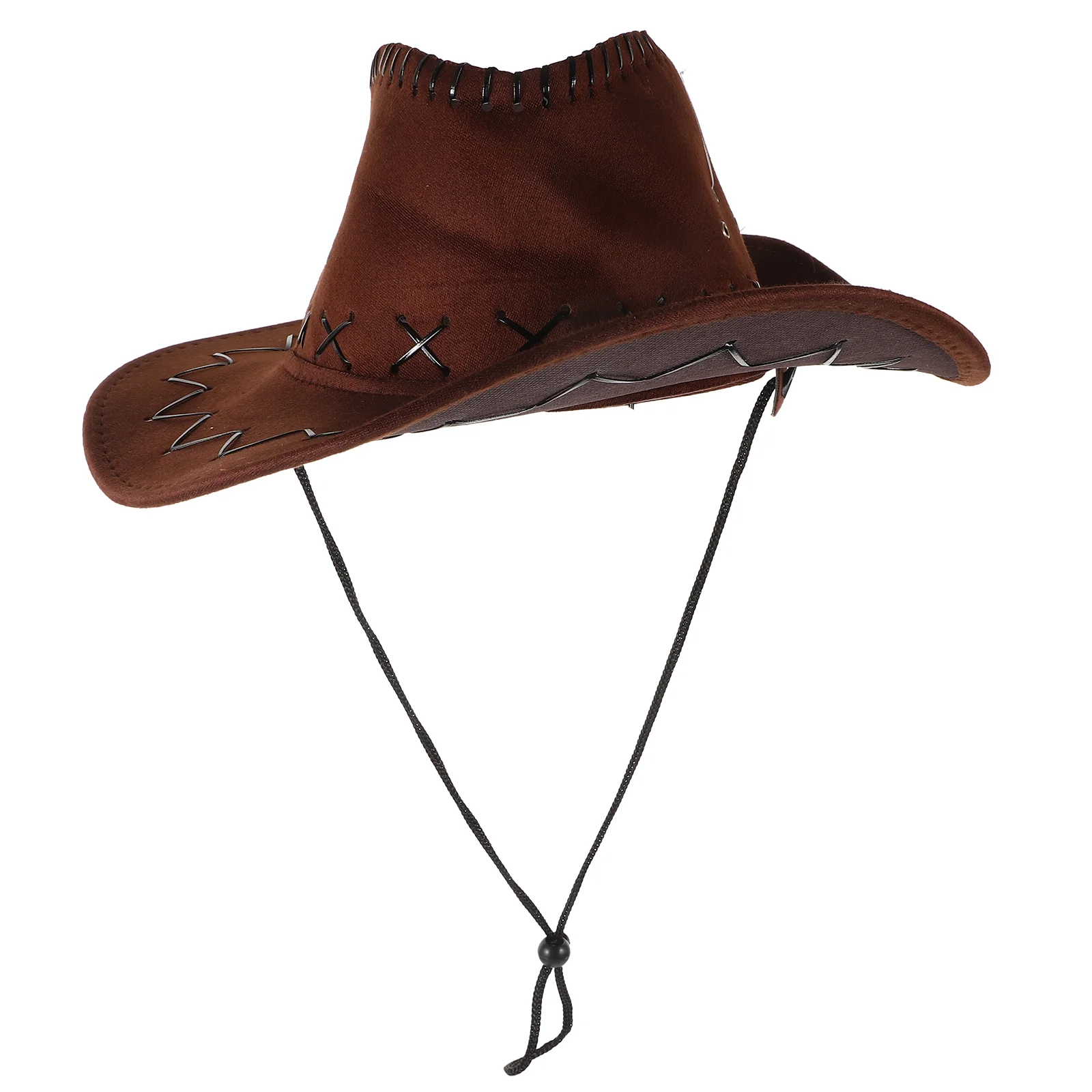 Chapéu de cowboy para meninos, camurça artificial, lantejoulas camufladas, preto, festa, criança, senhorita