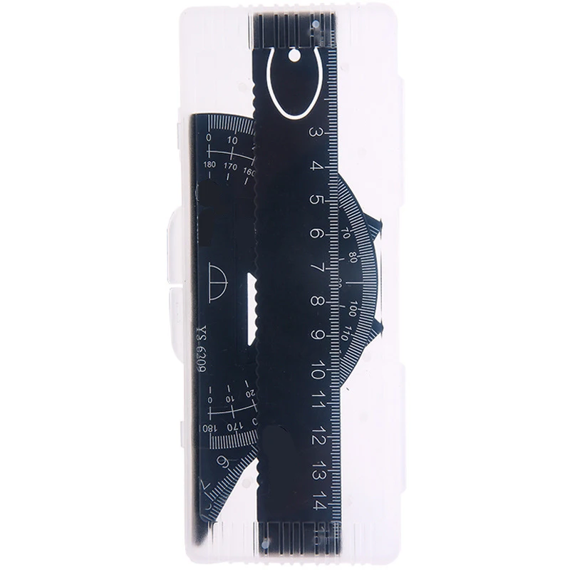 4Pc/Set Metal Ruler Set Aluminum Alloy Student School Stationery Supplies Straightedge Triangle Ruler Protractor Drawing Ruler