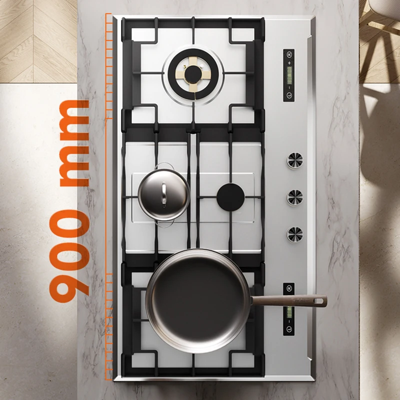 900mm Built-in LPG/LNG Gas Stove with Stainless Steel Surface  - High-End Kitchen Stove Flameout Protection