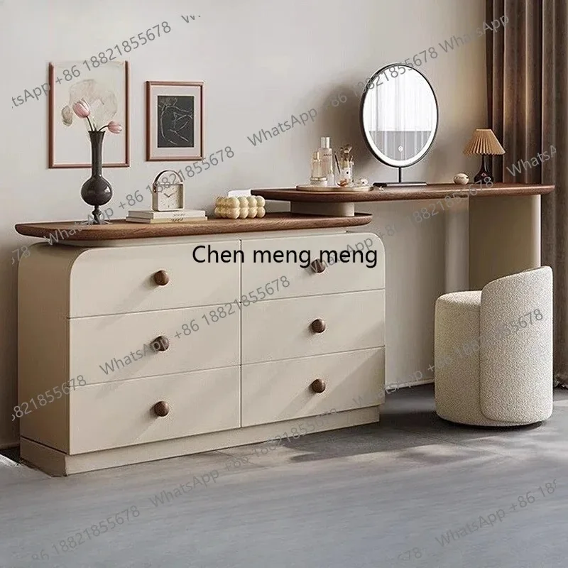 E136  Wood Shelf Vanity Table College Dorm Essentials Big Luxury European Dressing Table Storage Mesa De Maquillaje Hotel Furnit