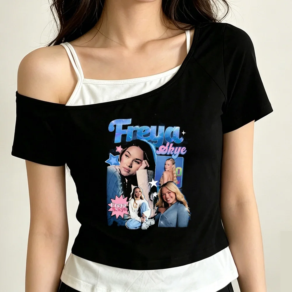 Freya Skye cropped top women gyaru 2000s korean fashion dollette alternative  t shirt clearance sales goth party harajuku