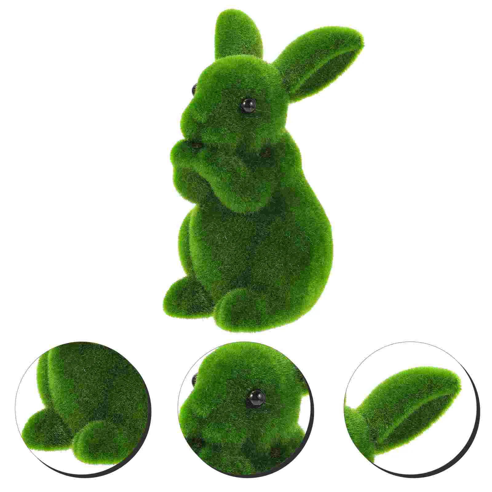 

Simulated Rabbit Ornament Bunny Figurines Little Foo Garden Decor Small Animal Statue Decorate Flocking