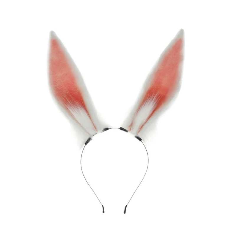 Peluche Bunny Ear Shape Hair Hoop donna adolescenti trucco fascia per pasqua Halloween Carnivals Cosplay accessori per capelli