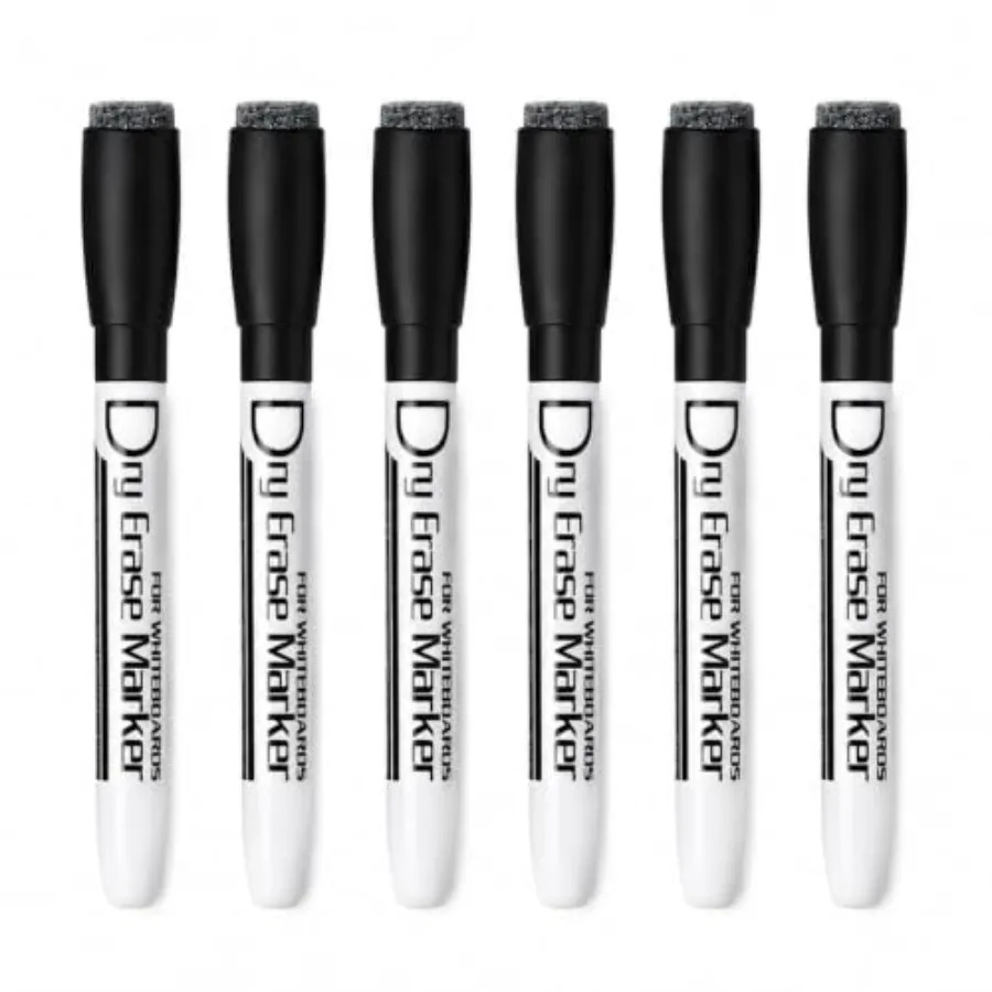 Magnetic Dry Erase Markers, Fine Tip, 6 Pack