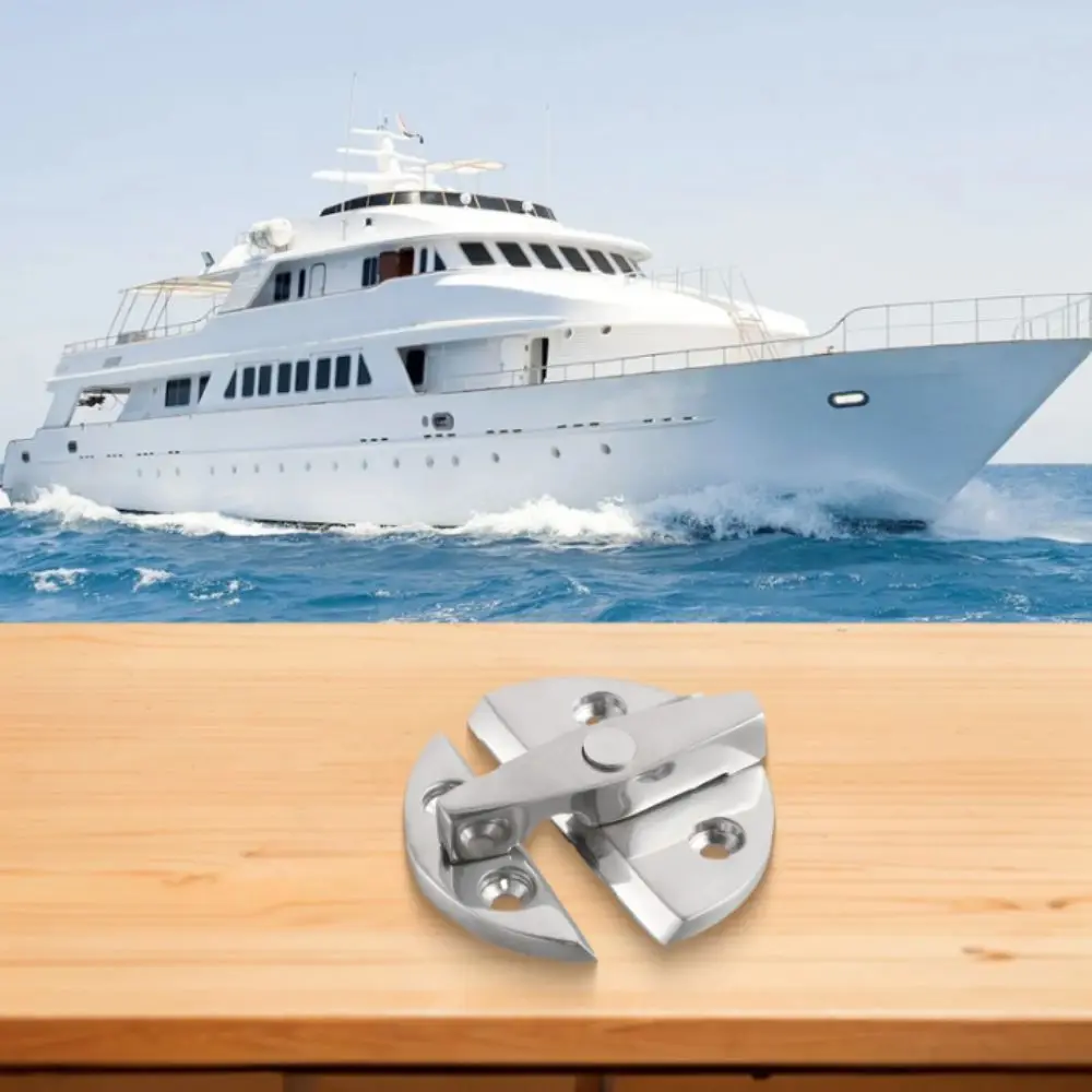 316 Stainless Steel Marine Cabinet Lock 180 Degree Rotation Stainless Steel Construction Round Catch Lock Round Shape