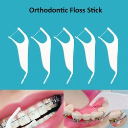 50Pcs/bag Dental Orthodontic Braces Floss Stick For Bracket Cleaning Teeth Hygiene Clean Care Tools