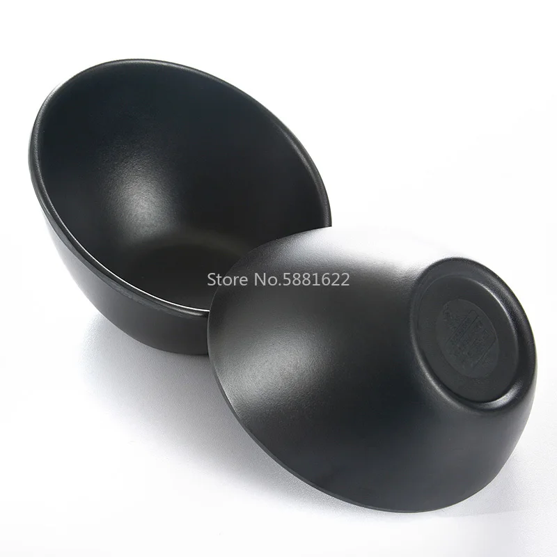 Black Japanese Korean Tableware Vegetable Fruit Salad Bowl Melamine Buffet Restaurant Hot Pot Bowls Imitation Porcelain