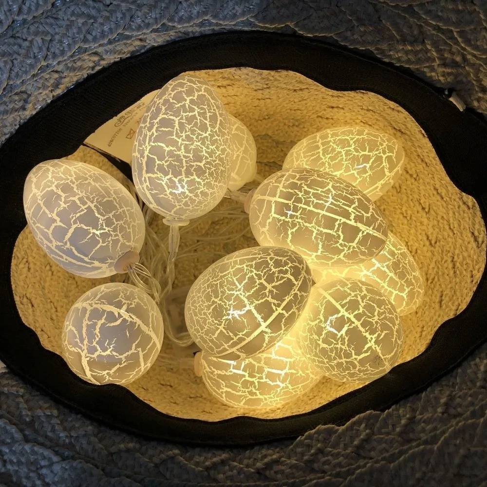 Warm White Easter String Lights LED Lighting Decorative String Lamp Cracked Egg LED Light Ambience Lighting Ornament Lamp