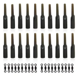 40Pcs Carp Fishing Safe Zone Run Rig Tackle Rubber Chod Buffer Beads and Rolling Swivels Connector Carp Fishing Accessories