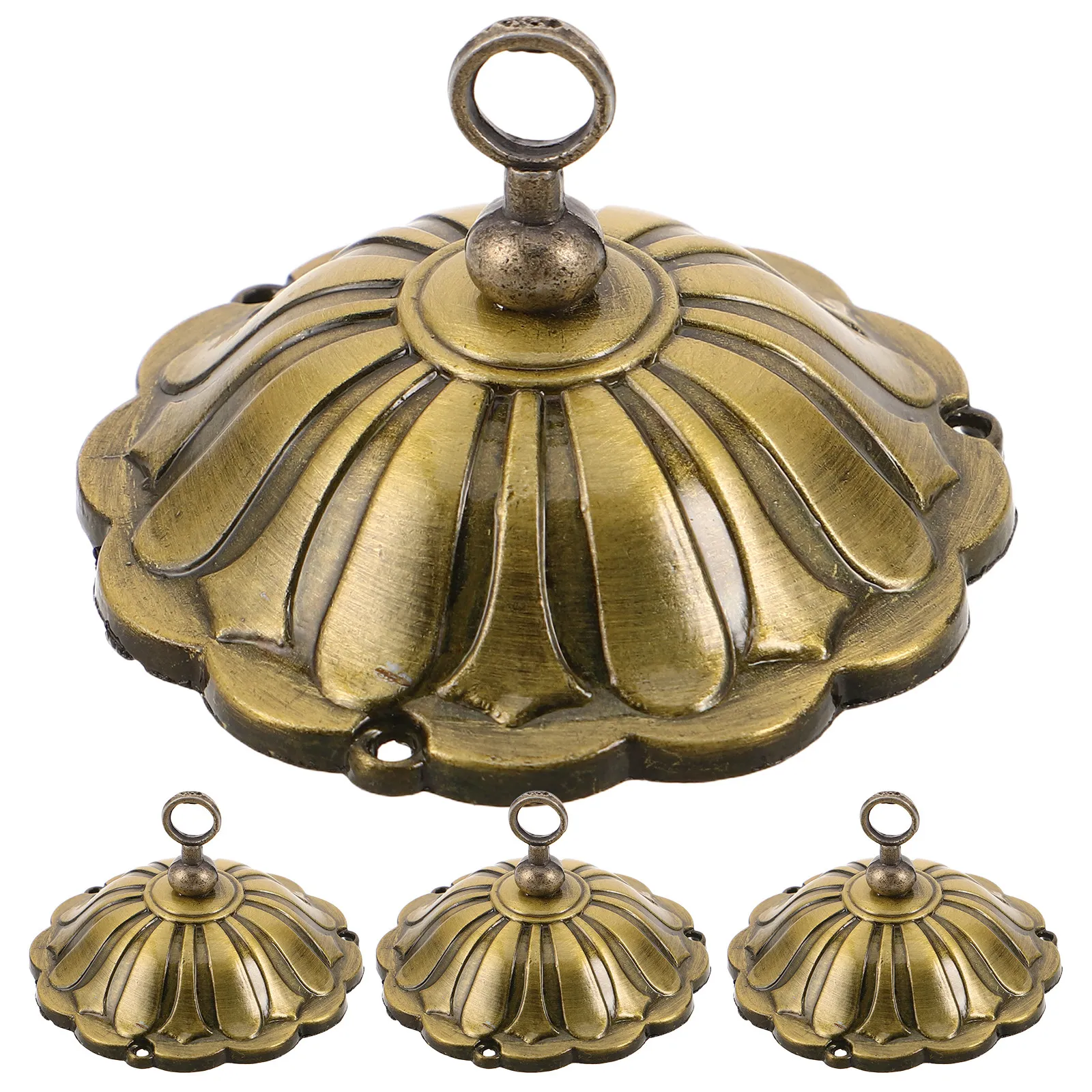 4pcs Antique Copper Wind Chime Accessories Balcony Craft Cap Diy Caps Bell Parts Supplies Decorative Style Material For Projects