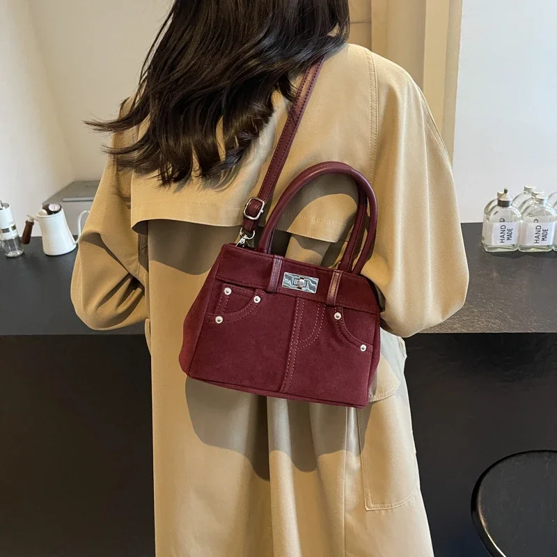 Autumn-winter Vintage Frosted Bag Lady,2024 New All-in-one Fashion Trend Small Square Bag,Premium Sense Una Bolsa De Hombro