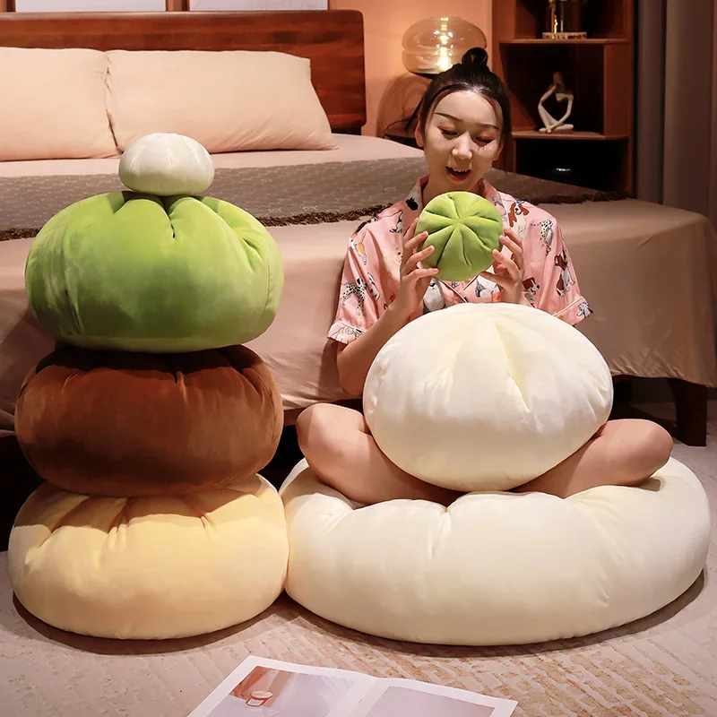 Creative Steamed Stuffed Bun Plush Pillow Cute Lazy Sofa Cushion Room Decoration Stuffed Christmas Birthday Gift