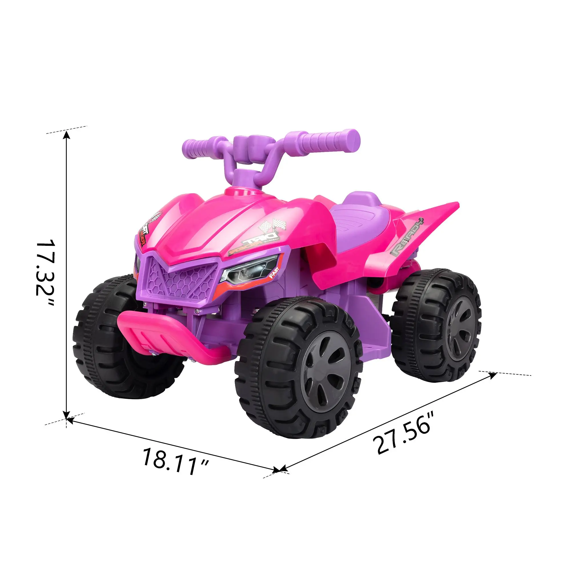 Ride-on ATV voor kinderen, 6V elektrische quad-auto op batterijen met muziek, LED-verlichting en spuitapparaat, 4-wielig ritsspeelgoed