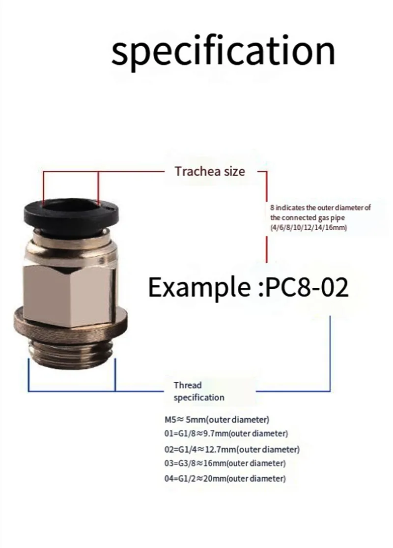 1-50 Uds. Conector neumático de aire para PC 1/8 "1/4" 3/8 "1/2" BSP macho 4/6/8/10mm OD tubo accesorios de aire neumáticos conector de ajuste de empuje