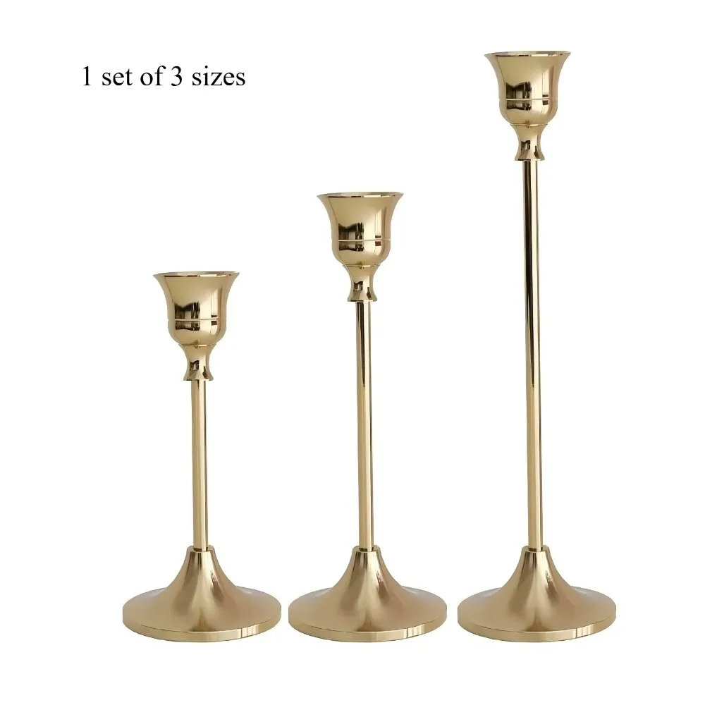 1/3pcs Vintage Elegant Tabletop Candle Holders Metal and Aluminum Home and Hotel Decoration Candlestick Holder Candle Stand