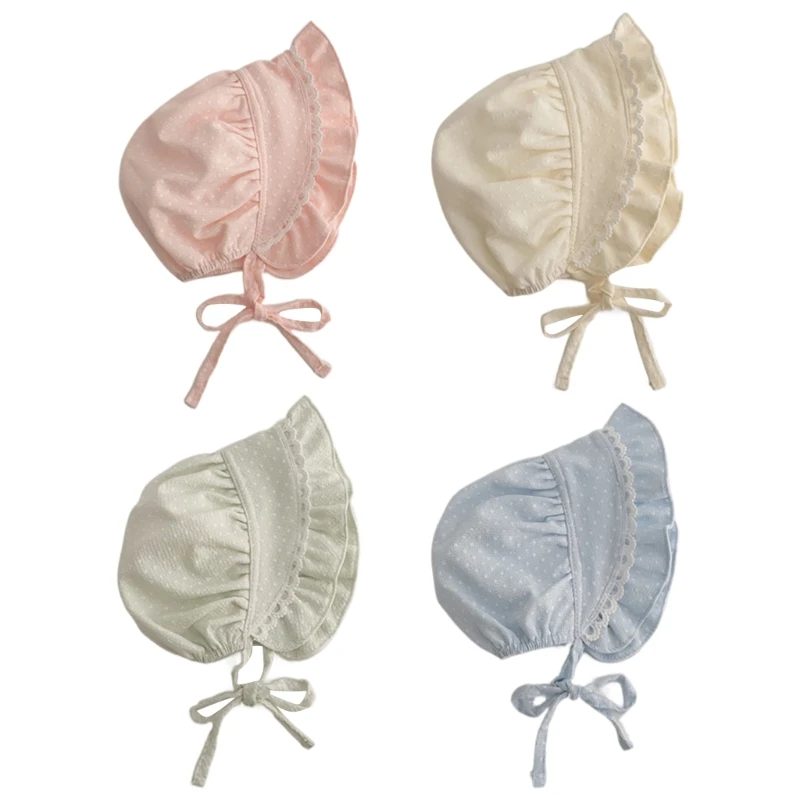 

Breathable Head Cover Cotton Hat Cotton Christening Bonnet for Sunshines Day K1KC