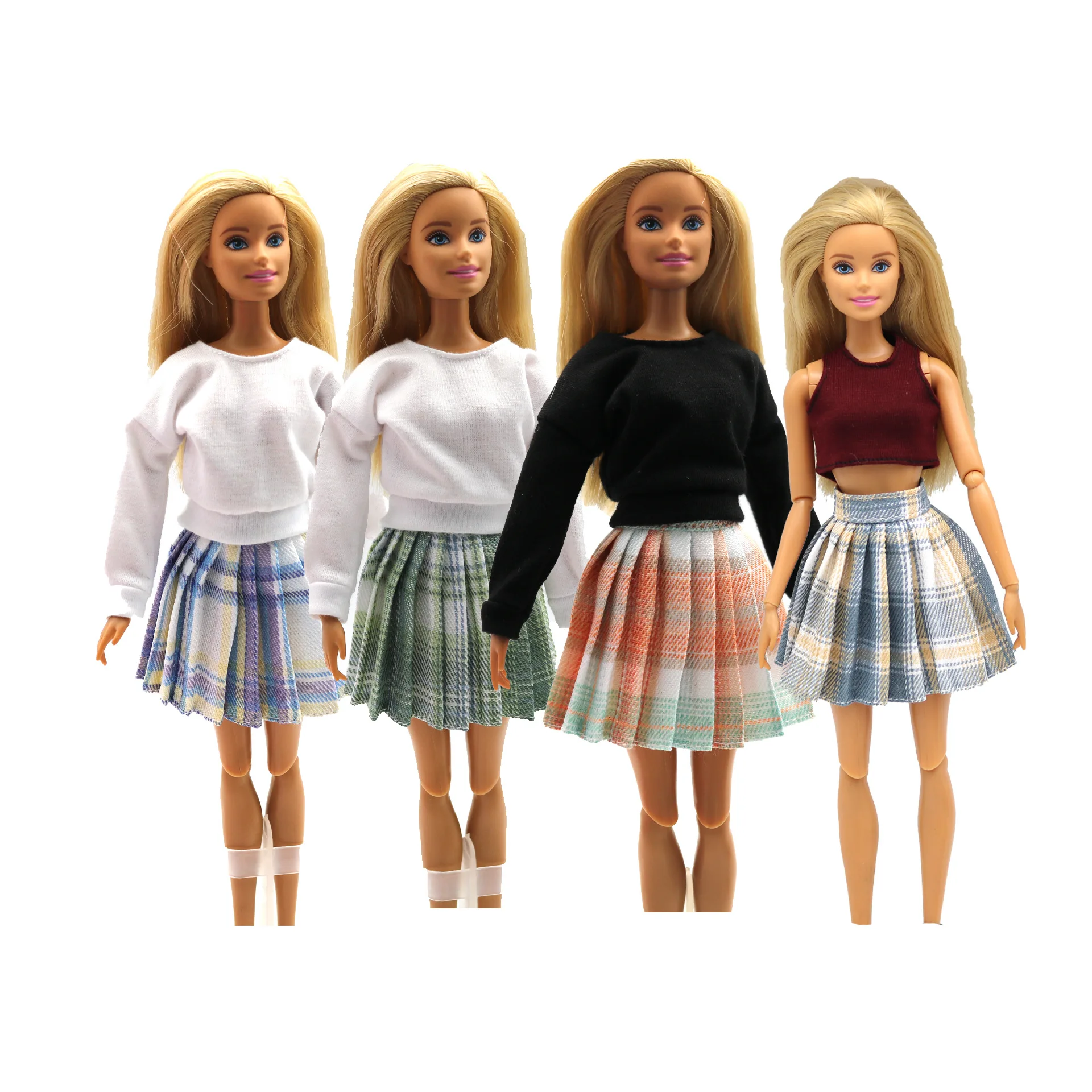 Fashion JK Pleated Skirt  Plaid Kilt Daily Wear 11.8Inch Casual 1/6 30cm Doll Accessories Clothes for Barbies Doll Girl Gift