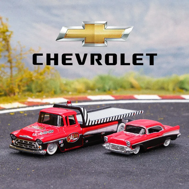 Genuine Maisto Cars Toys For Collector 1:64 Transport Fleet Trailers Alloy Models Collection Chevrolet Bel Air
