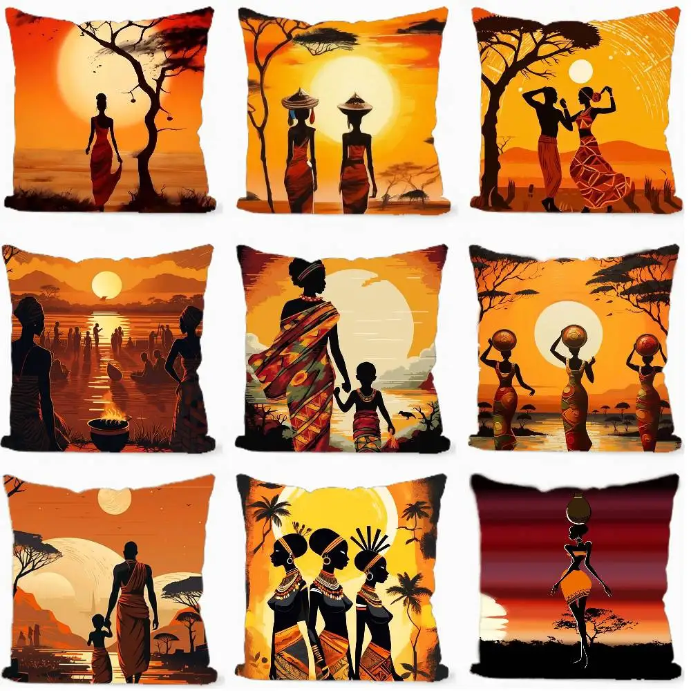 Abstract Painting African Living Cushion Cover Car Throw Pillow Case For Sofa Car Christmas Gift