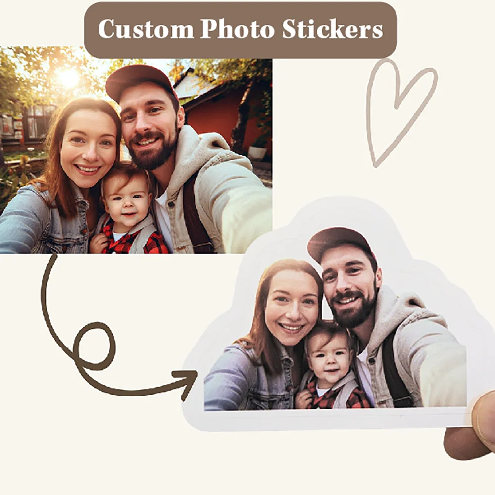 Custom Stickers Your Own Logo Name Label PVC Vinyl Waterproof Personalized Face Stickers for Laptop Wallpaper Room Decor