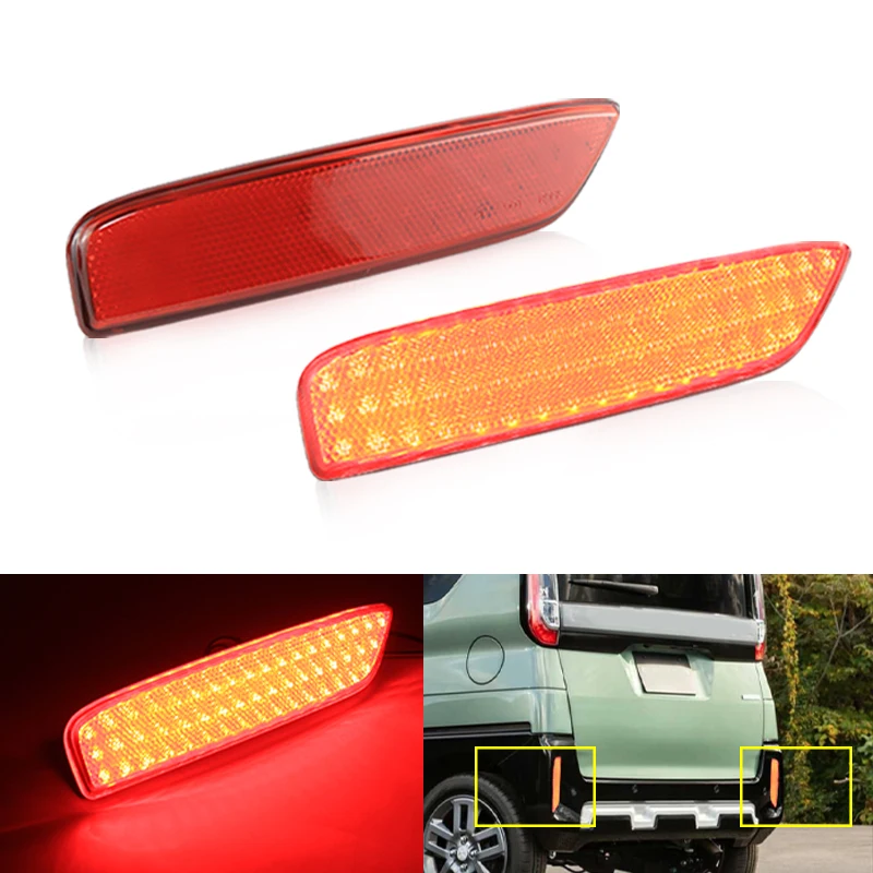 

2PCS for Mitsubishi Delica Mini - LED Rear Bumper Light Reflector Tail Brake Lamps Reversing Signal Fog Lights Parking Indicator
