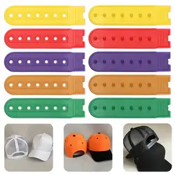 5Set Snapback Strap Colorful Replacement with 7 Holes Fasteners Buckle Strap Extender Hat Strap Clip for Baseball Cap